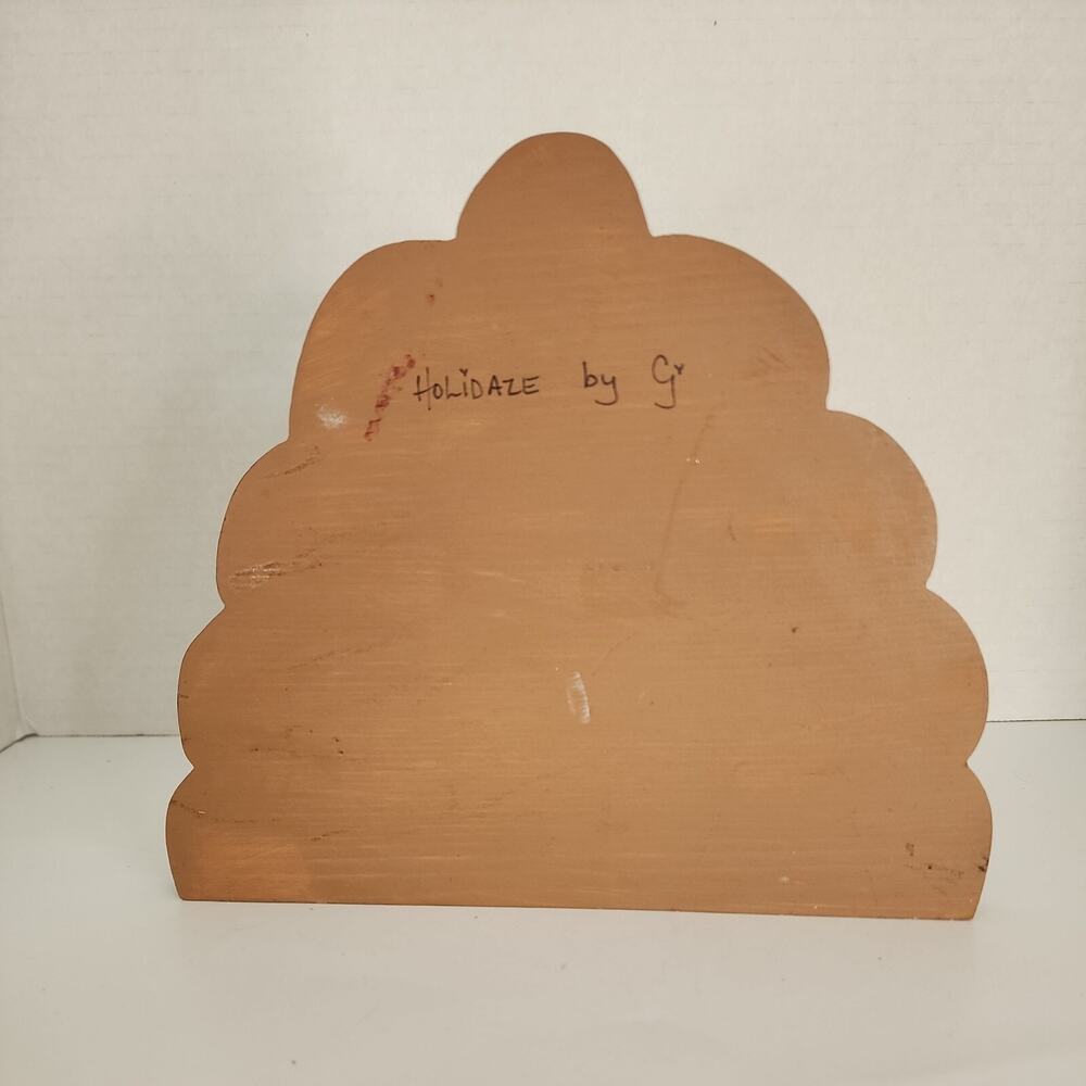 Vtg Hand Crafted Painted Wooden Folk Art Turkey-Hearts, Eat Ham Sign- Signed - Picture 3 of 16